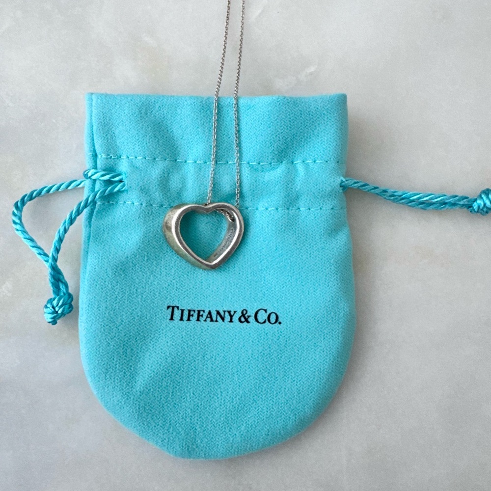 Tiffany & Co. Silver Geometric Open Heart Pendant